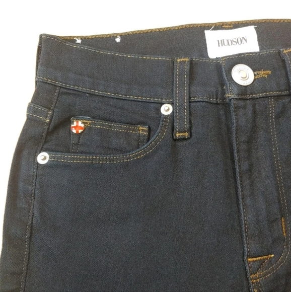 Hudson Blair Super Skinny Jeans Woman 24 High Rise Dark Blue Stretch Denim Nwt - Picture 7 of 10